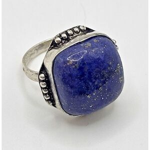 Bohemian Lapis  Square Ring sz 10